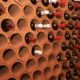 photo of a wine rack of 2 hole terracotta hexagons