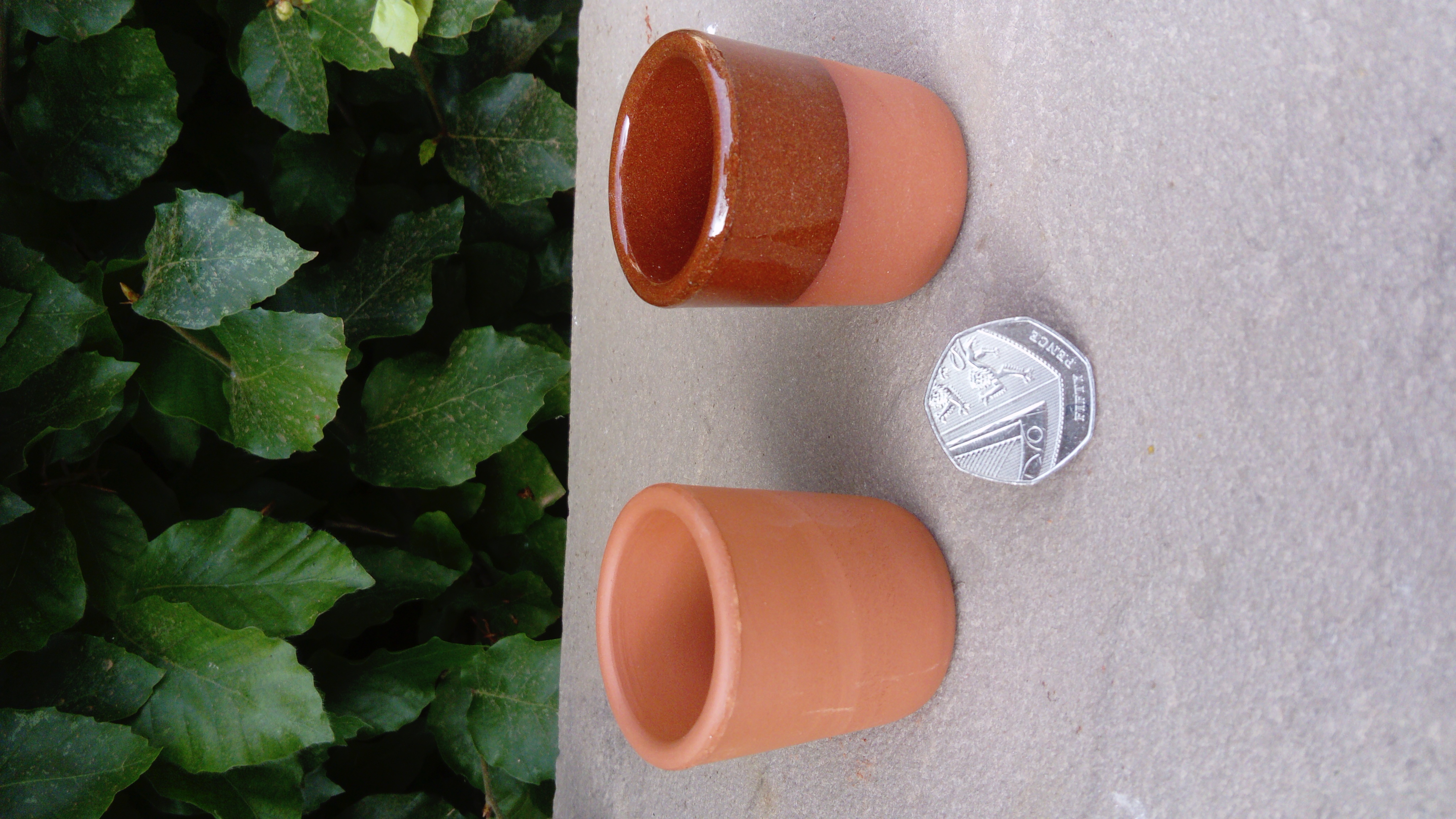 Smooth small clay candle pot 50ml x 4 Terracotta World