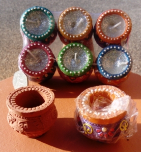 Terracotta matka diyas in plain, painted or candles