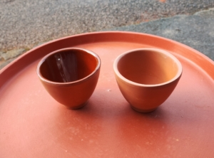 Photo of glazed and unglazed small Spanish cups