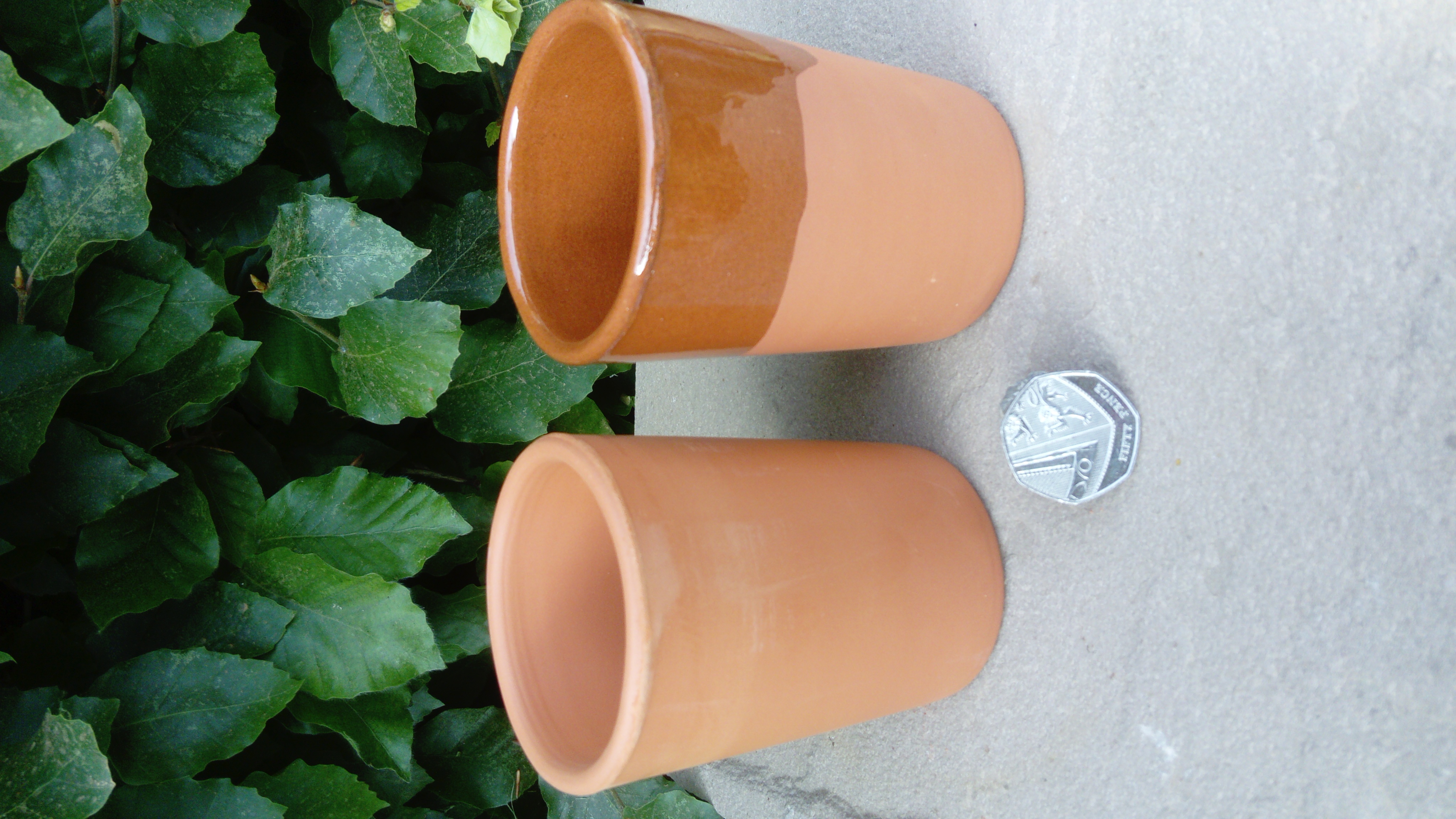 Smooth large clay candle pot 250ml Terracotta World