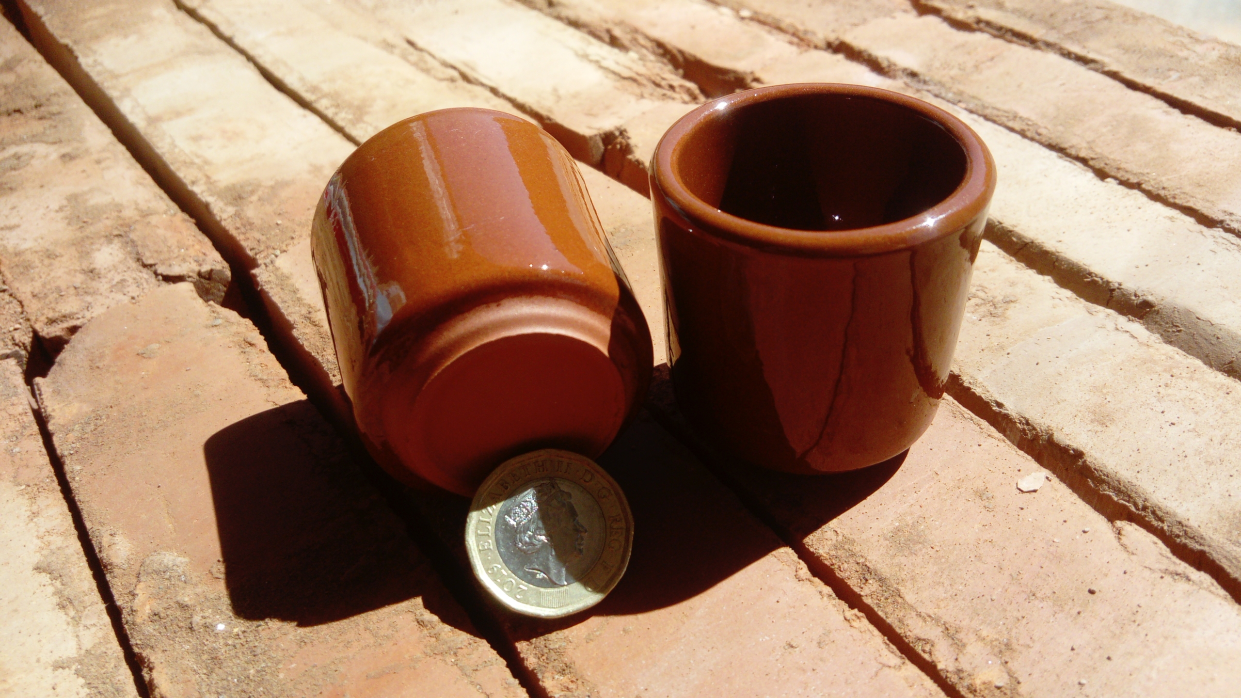 Small Spanish glazed cups