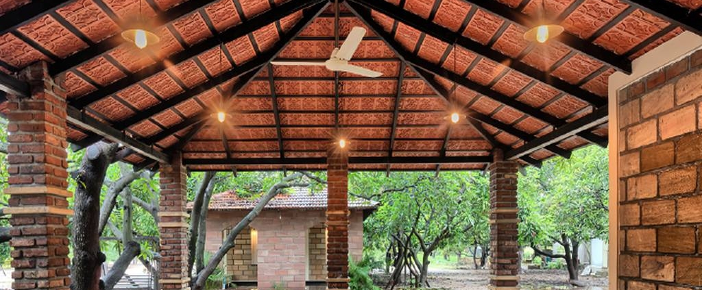 Decorative ceiling terracotta tiles