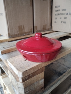 Red glazed mosquito coil burner