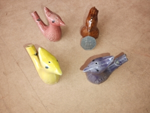 photo of clay whistles