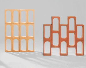 Cathedral screen block in red or white terracotta