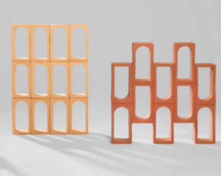 Cathedral screen block in red or white terracotta