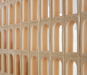 Cathedral screen block in off white colour